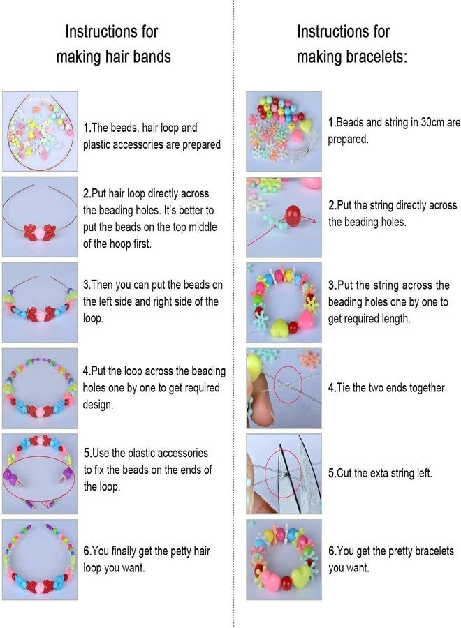 Massmot 410Pcs Beads for Kids Crafts, Children's Jewelry Making Kit, DIY Bracelets Necklace Hairband and Rings Craft Kits for 4-12 Years Old Little Girls, Multicolor - Image 4
